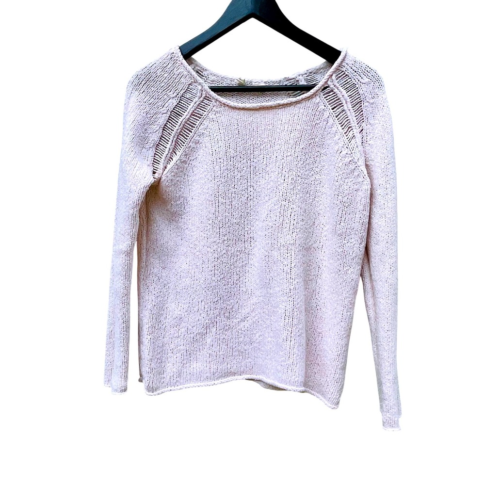 MOTH by Anthropologie Knit Sweater XS cream cotton boho